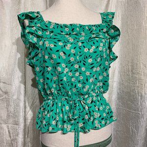 CAbi Style# 5809 Women's Floral Green Festuve Tank Top